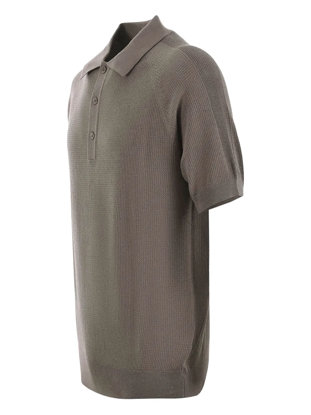 Paolo Pecora Poloshirt met raglan mouwen en textuur Grijs