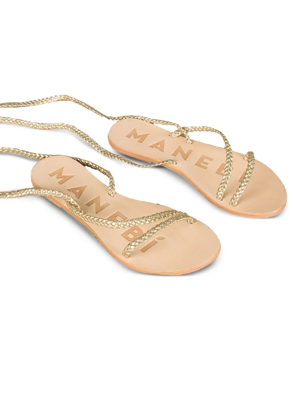 Manebi braided leather lace-up sandals | Flat Sandals | Image 2