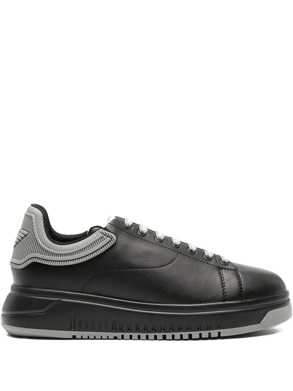 Emporio Armani two-tone leather sneakers Black