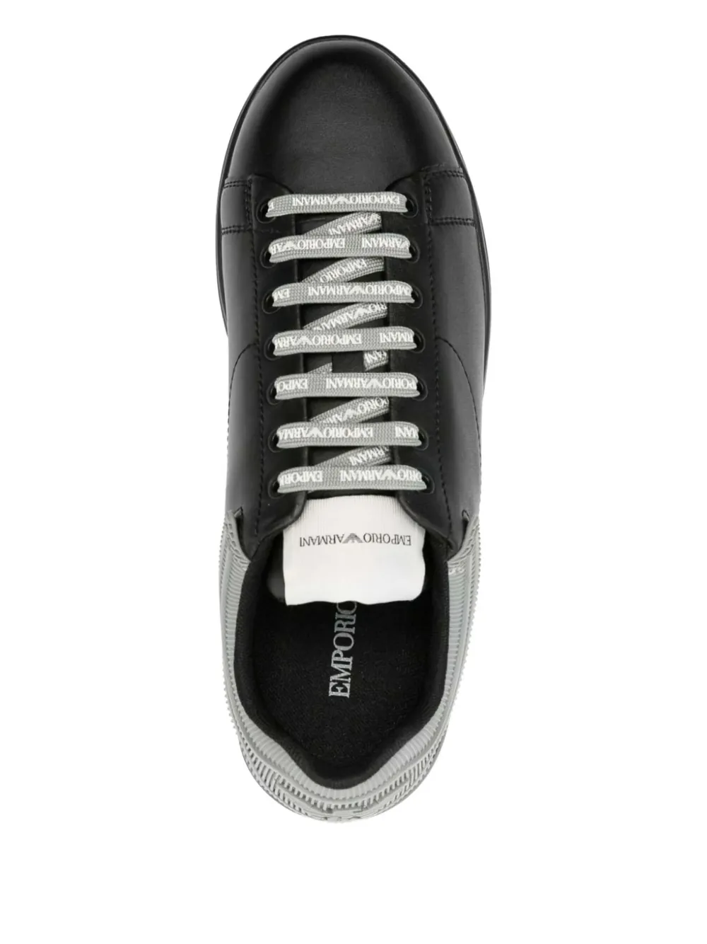 Emporio Armani two-tone leather sneakers Black