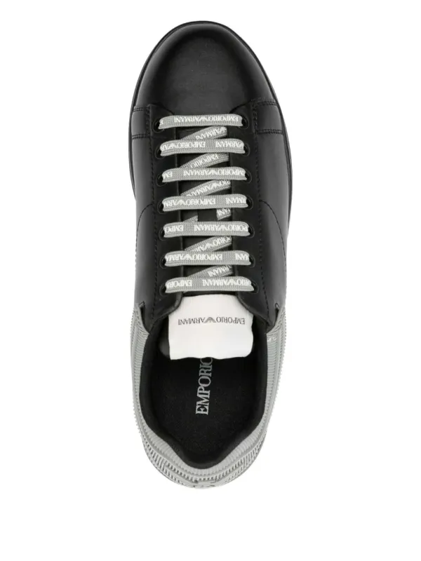 EMPORIO ARMANI レザー スニーカー バイカラー Emporio Armani バイカラー レザースニーカー | ブラック