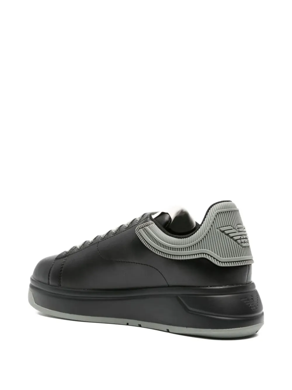 Emporio Armani two-tone leather sneakers Black