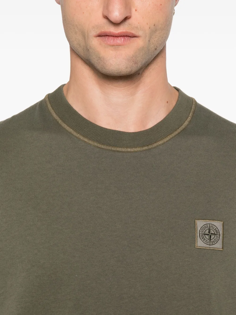 Stone Island T-shirt met Compass-logopatch Groen