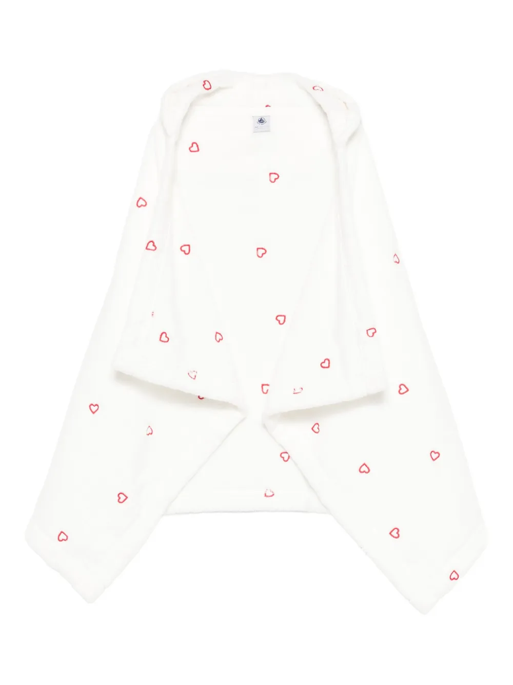 Petit Bateau heart-print hooded robe - ニュートラル Petit Bateau heart-print hooded robe - ニュートラル
