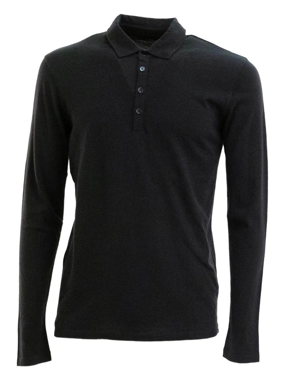 Majestic Filatures Poloshirt met lange mouwen Zwart