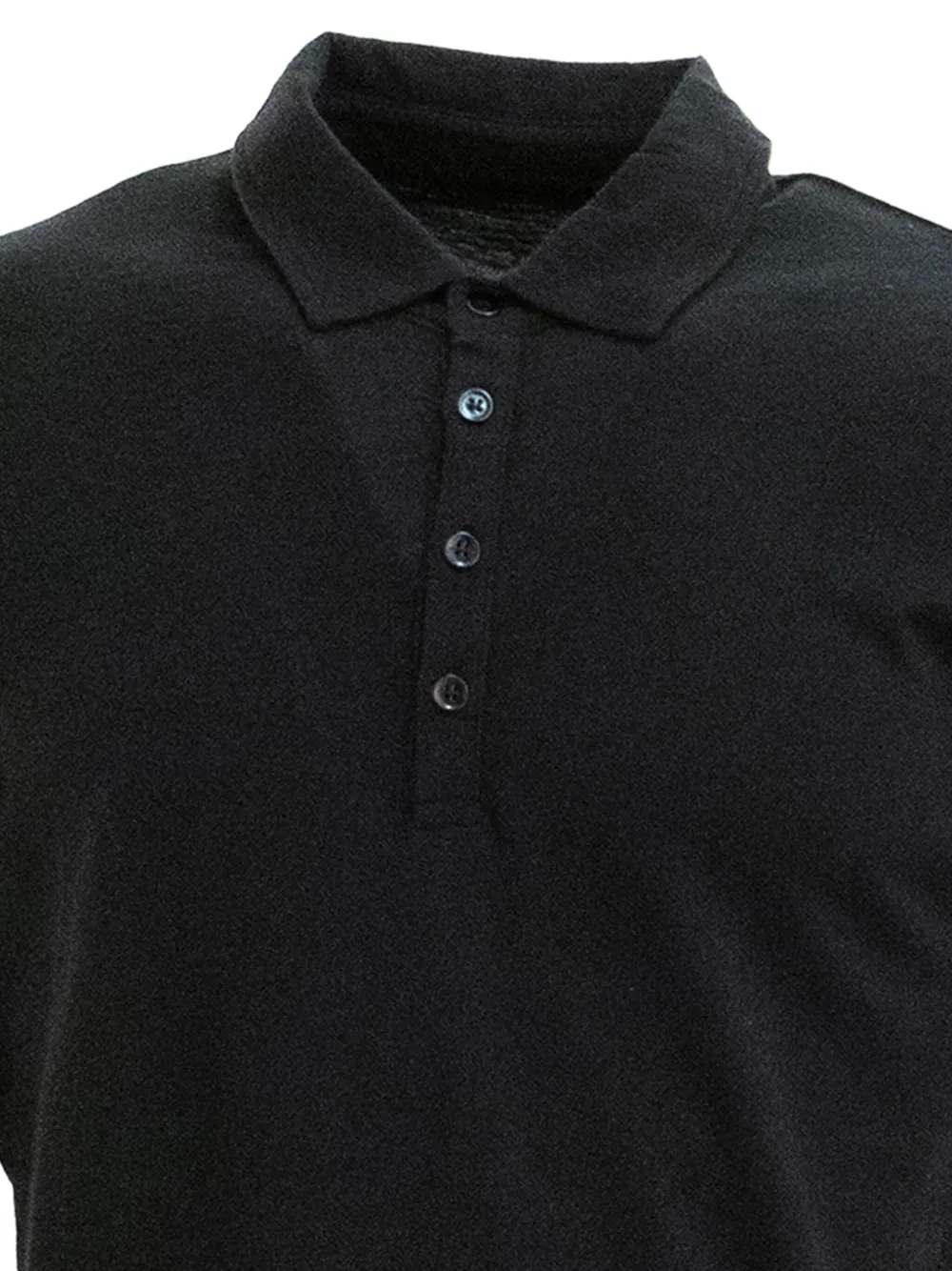 Majestic Filatures Poloshirt met lange mouwen Zwart