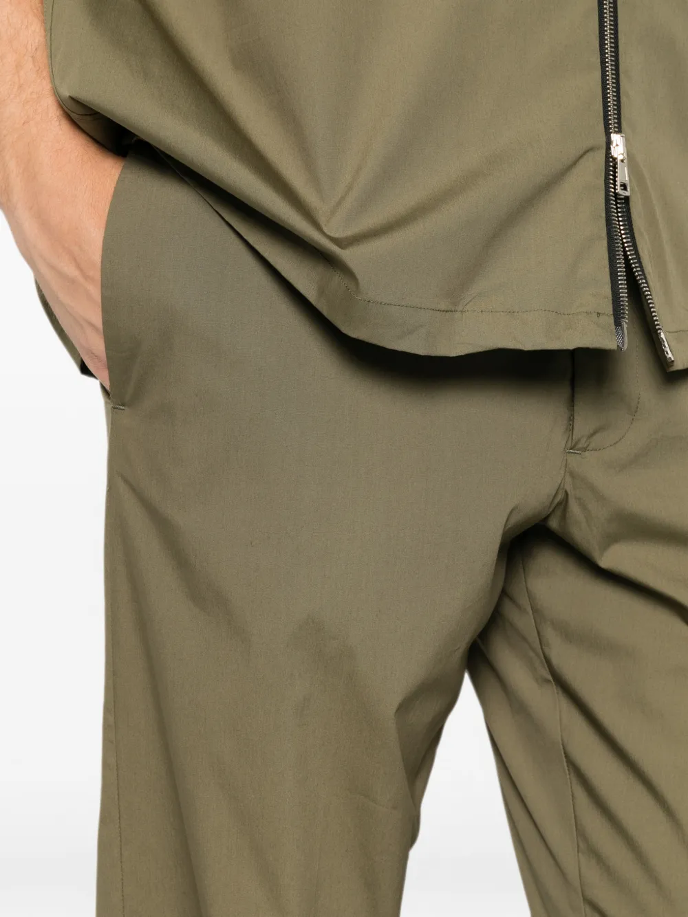 Low Brand George broek met elastische taille Groen