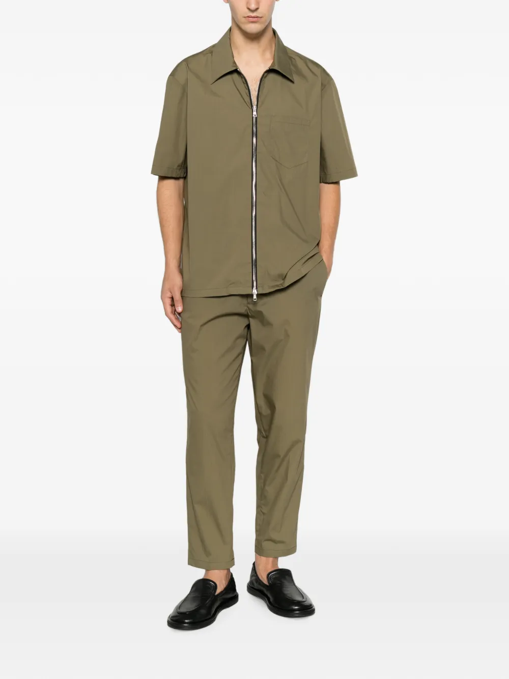 Low Brand George broek met elastische taille Groen