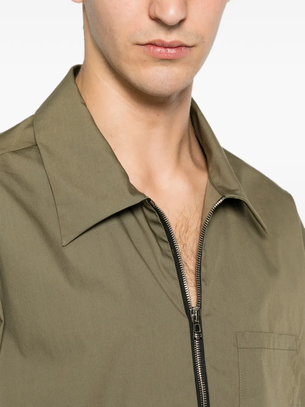 Low Brand Poloshirt met rits Groen
