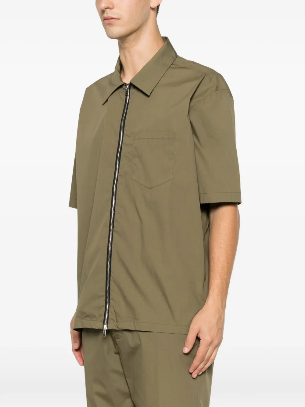 Low Brand Poloshirt met rits Groen