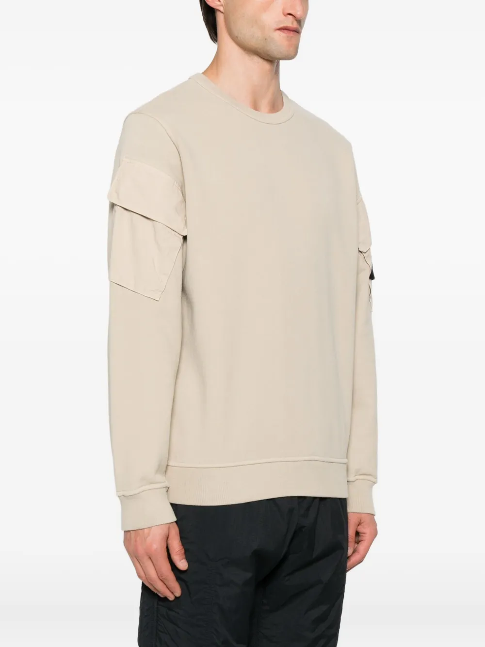 Stone Island Katoenen sweater met Compass-logopatch Beige