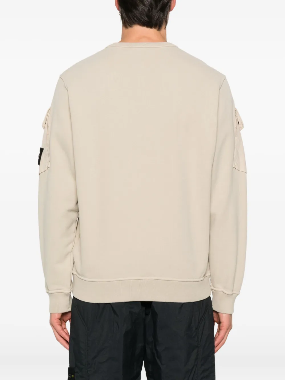 Stone Island Katoenen sweater met Compass-logopatch Beige