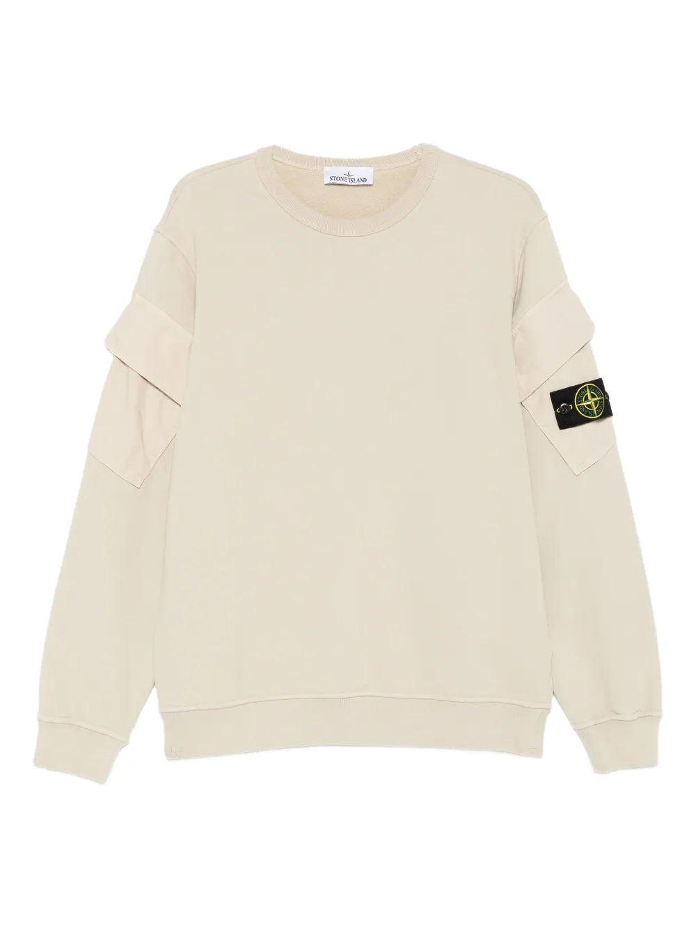 Stone Island Katoenen sweater met Compass-logopatch Beige