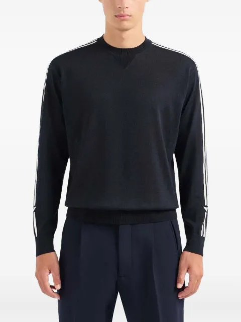 Emporio Armani stripe-detail crew-neck sweater