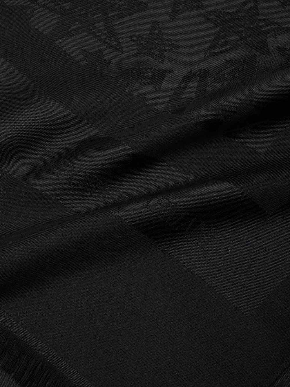 Emporio Armani Sjaal met sterrenprint en franje Zwart
