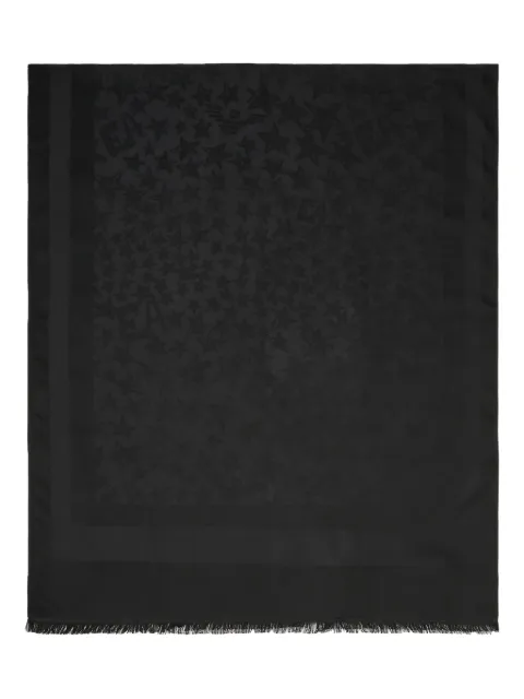 Emporio Armani star-print fringed scarf