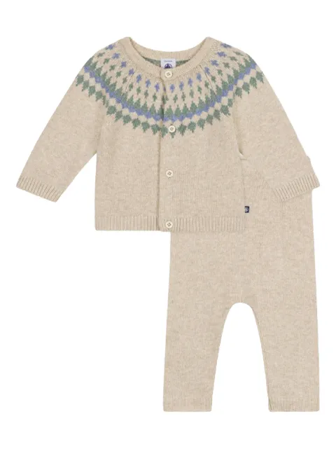 Petit Bateau Fair-isle knitted trouser set