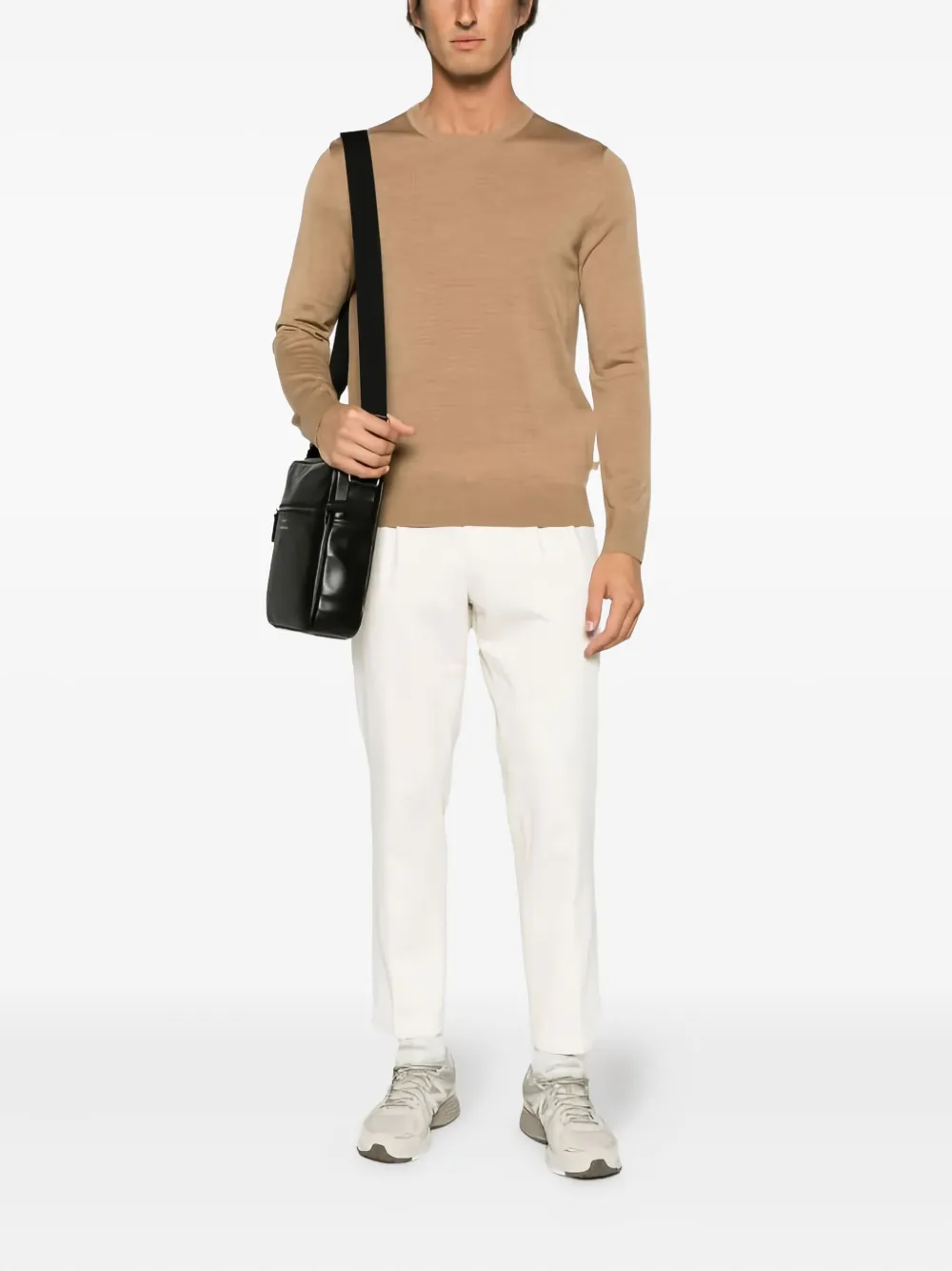 Michael Kors crew-neck wool sweater Beige