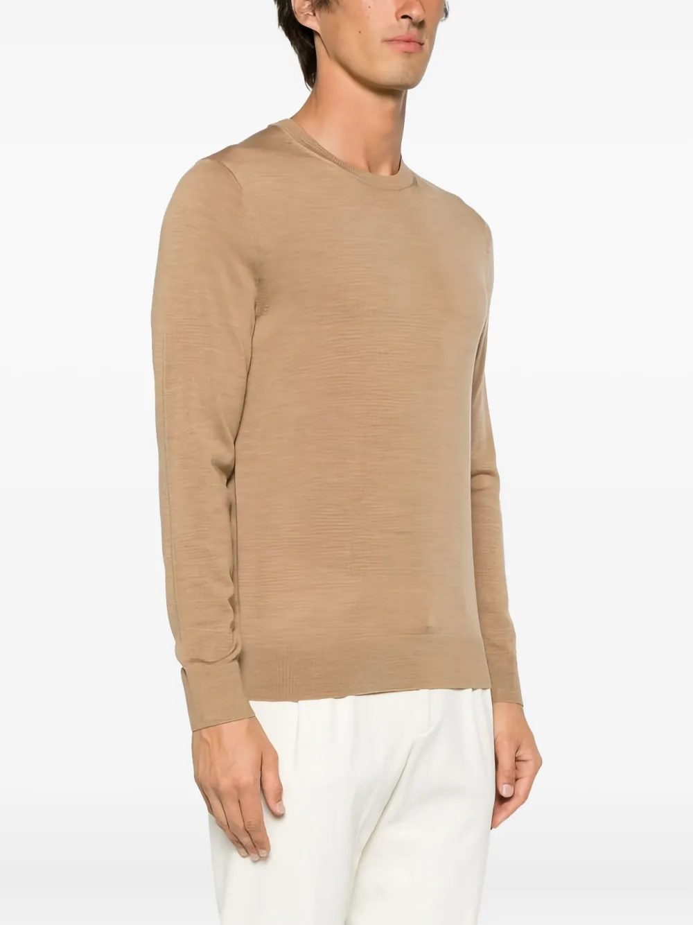 Michael Kors crew-neck wool sweater Beige