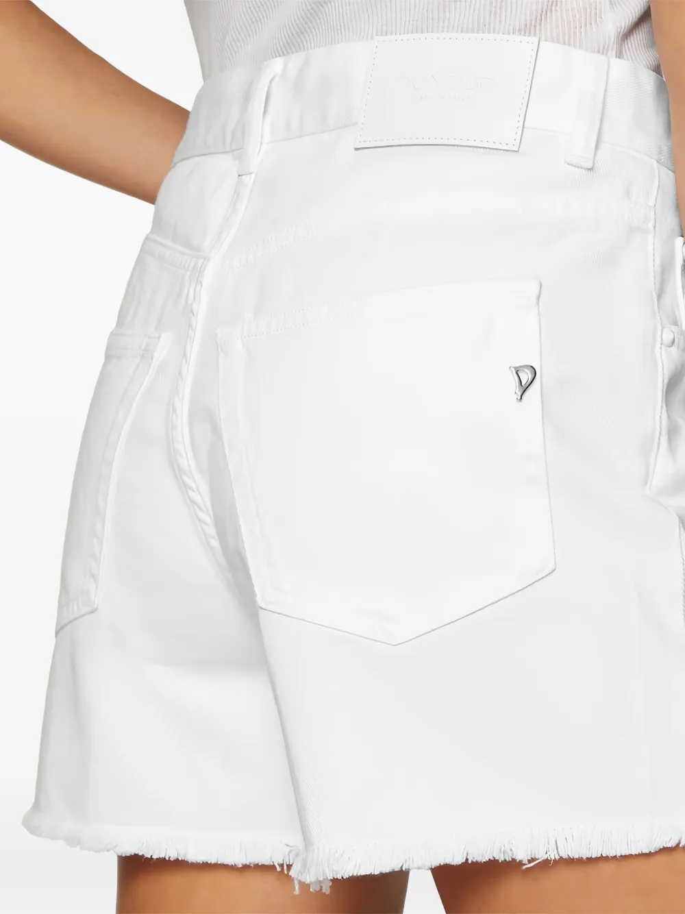 DONDUP frayed buttoned-up shorts Wit