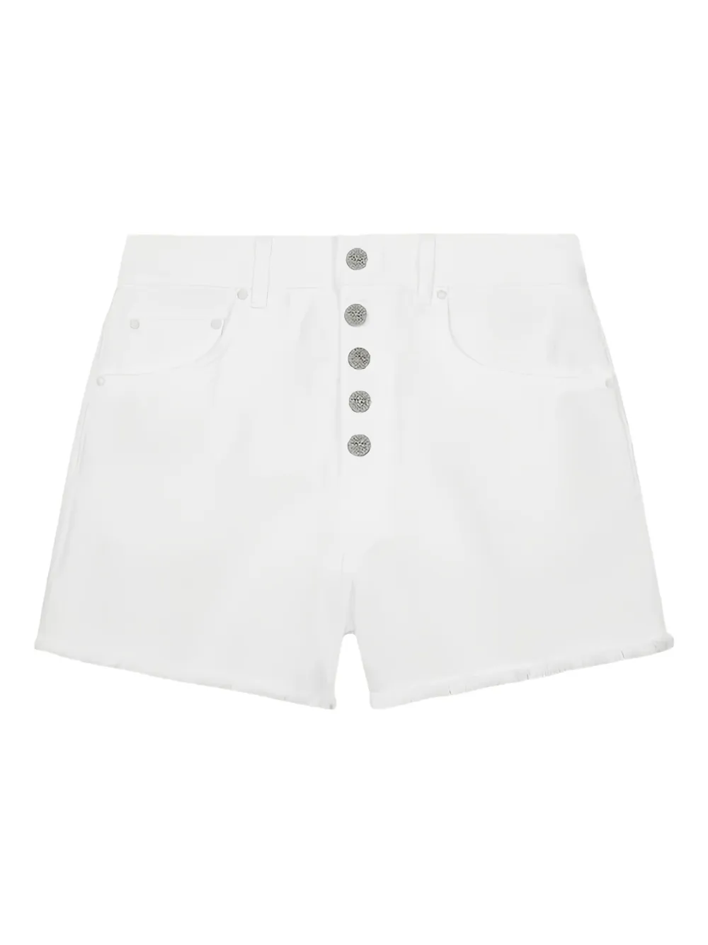 DONDUP frayed buttoned-up shorts Wit