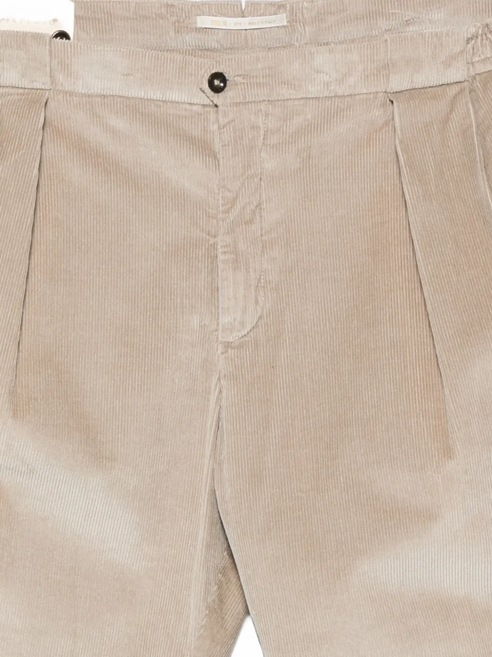 Briglia 1949 Ribfluwelen plooibroek Beige