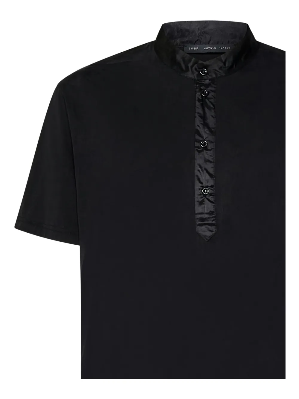 Low Brand band-collar short-sleeve polo shirt - Nero