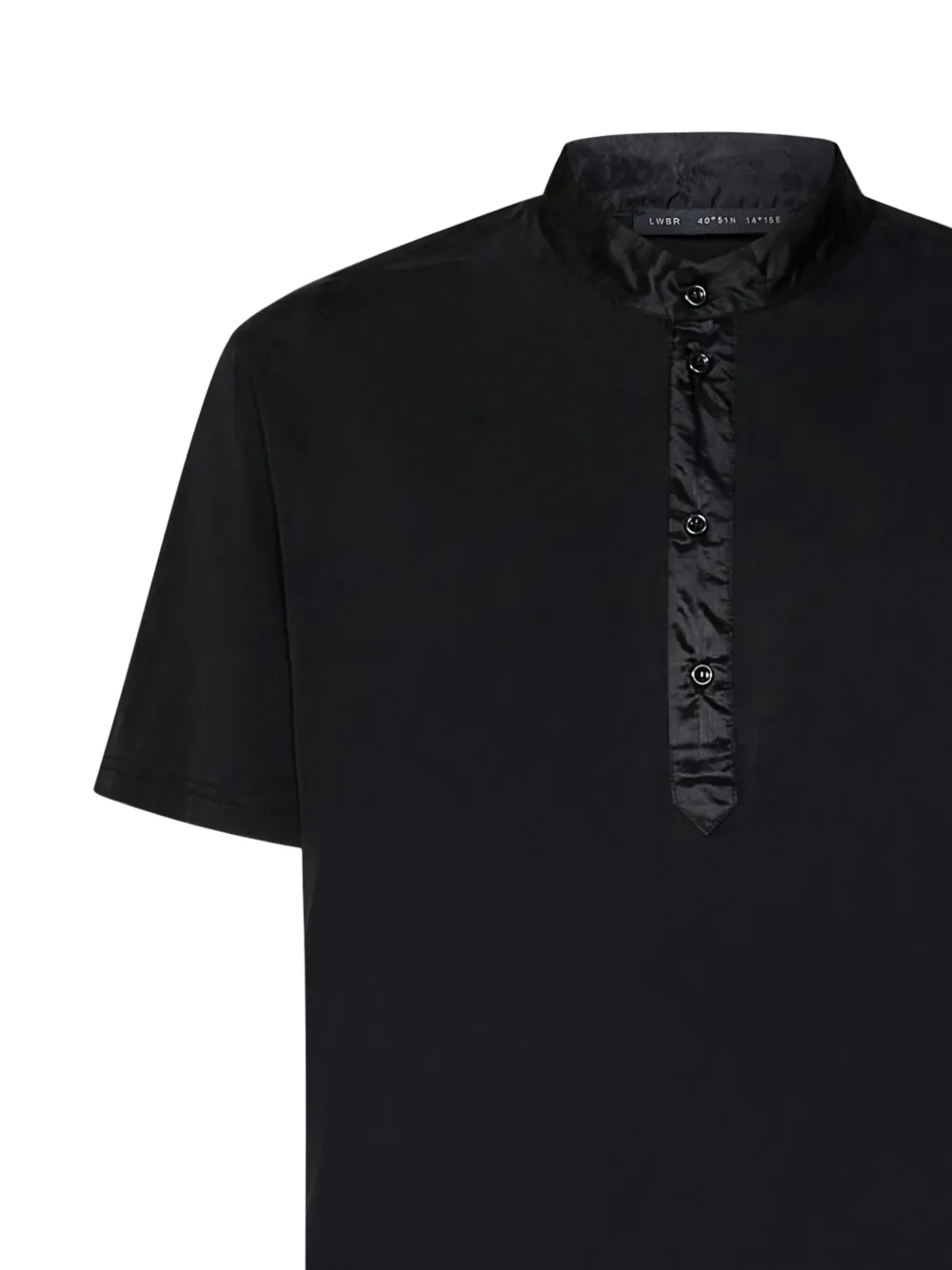 Low Brand band-collar short-sleeve polo shirt Zwart