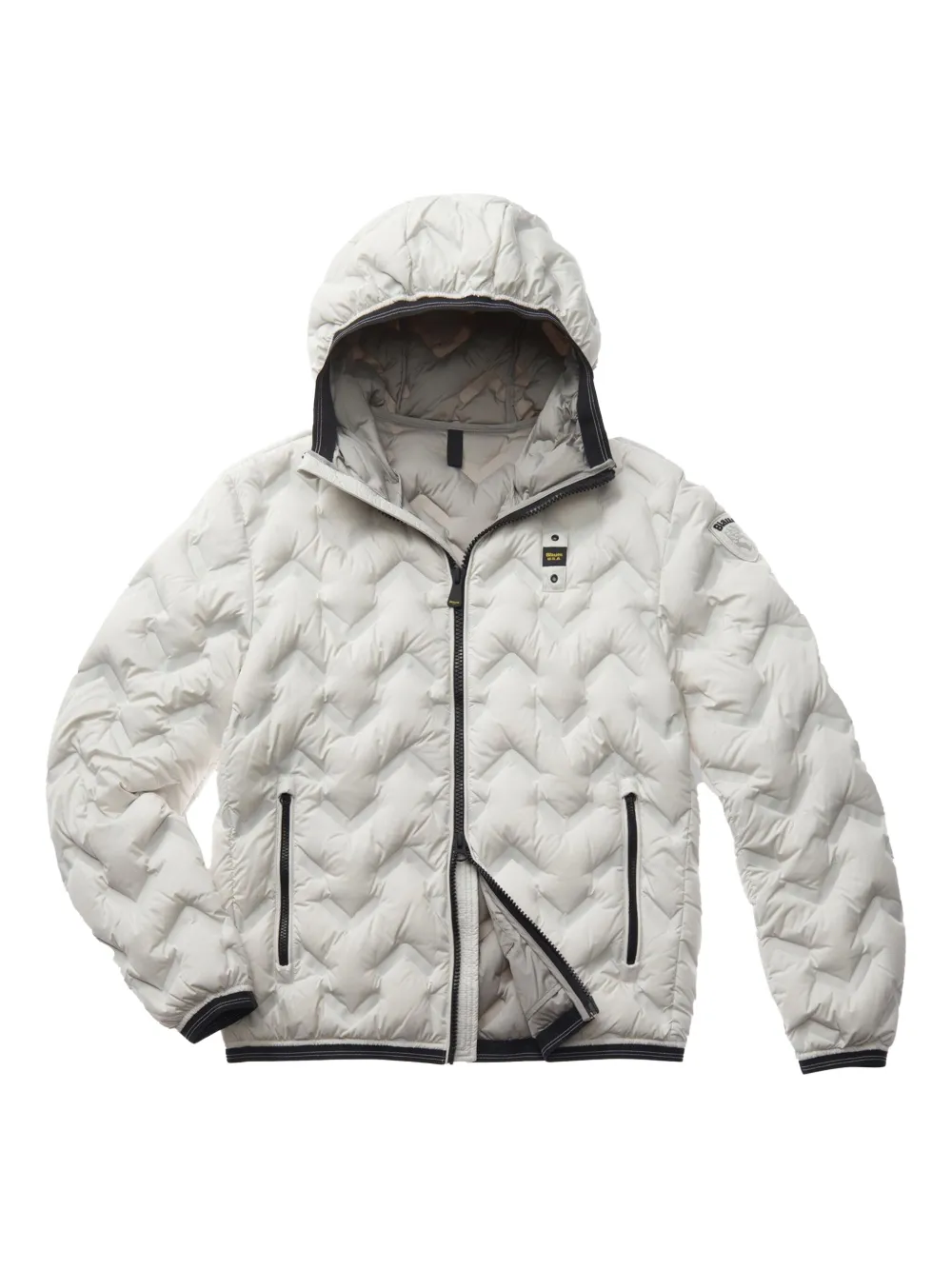 Blauer chevron-quilted hooded jacket Wit