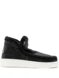 Mou grained-leather whipstitch sneakers - Black