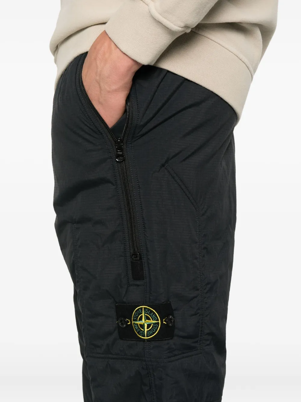 Stone Island Broek met ritszak Zwart