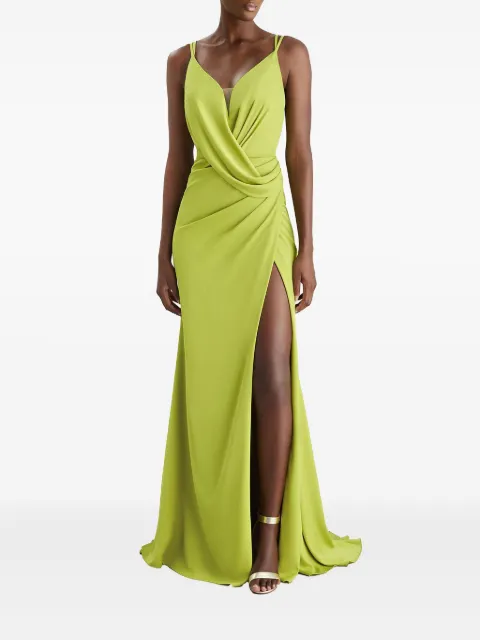 PRONOVIAS PARTY EDIT Drape 2302 V-neck split-leg maxi dress