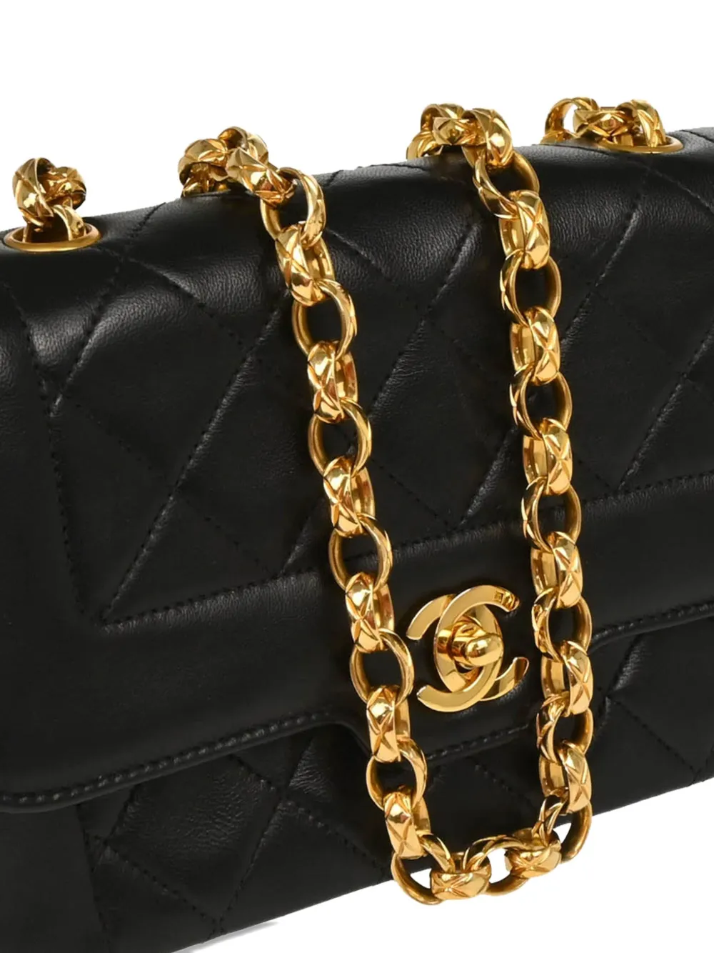 Pre-owned Chanel 1992 Single Flap Shoulder Bag In Black