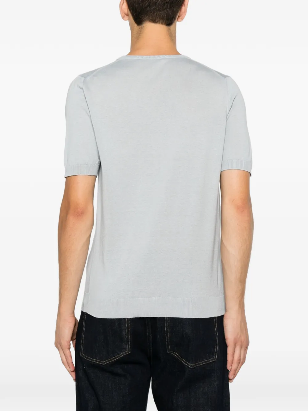 Tagliatore Josh gebreid T-shirt Blauw