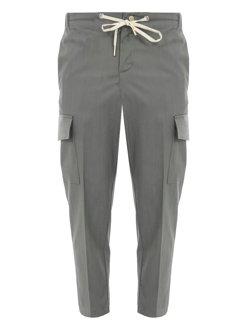 YES LONDON Broek met trekkoordtaille en cargo zak Grijs