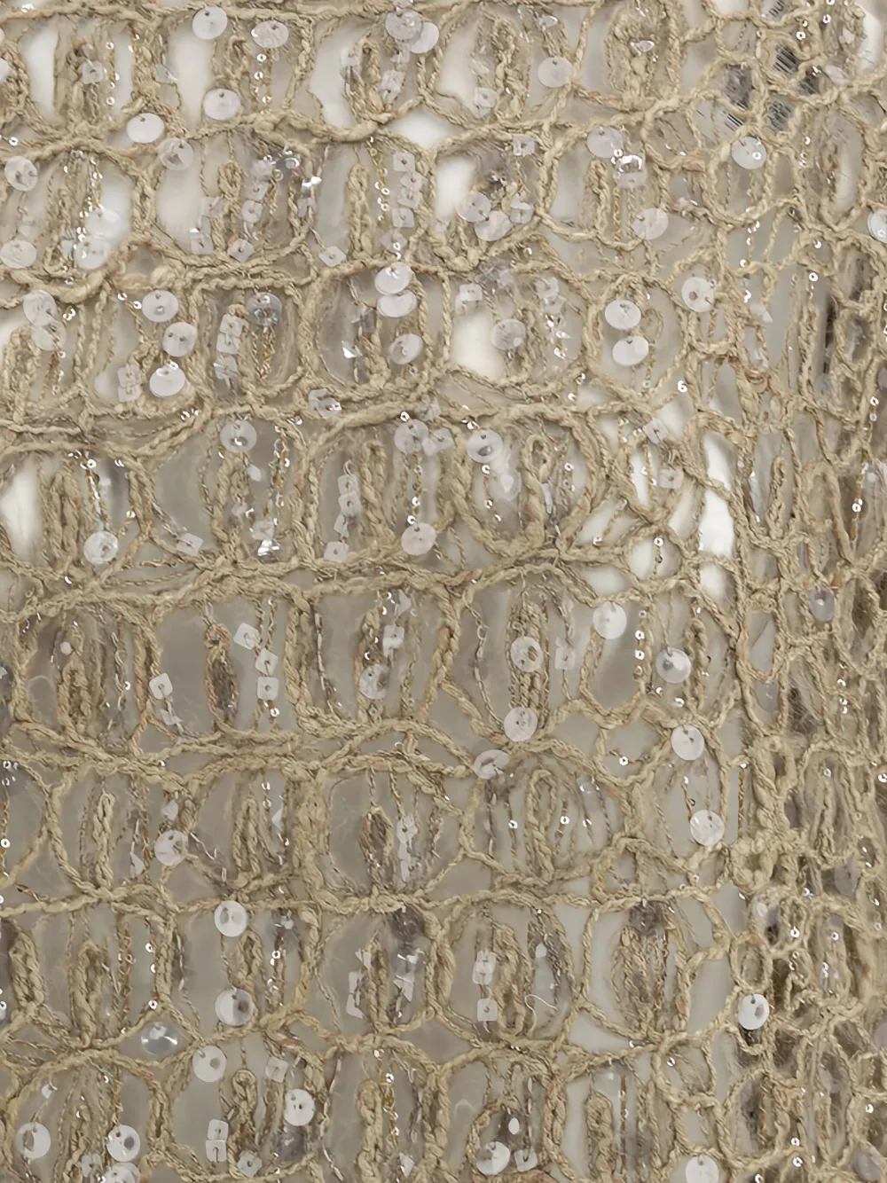 Brunello Cucinelli Opengebreide trui verfraaid met pailletten Beige