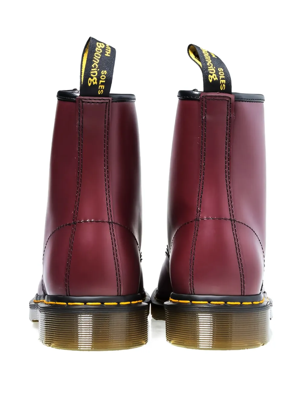 Dr. Martens lace-up leather boots Red