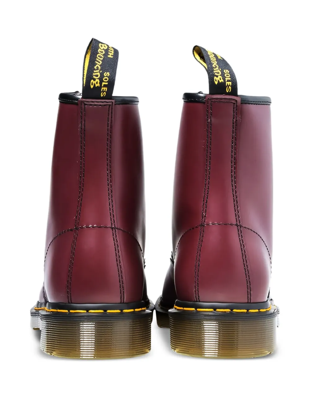 Dr. Martens lace-up leather boots Red