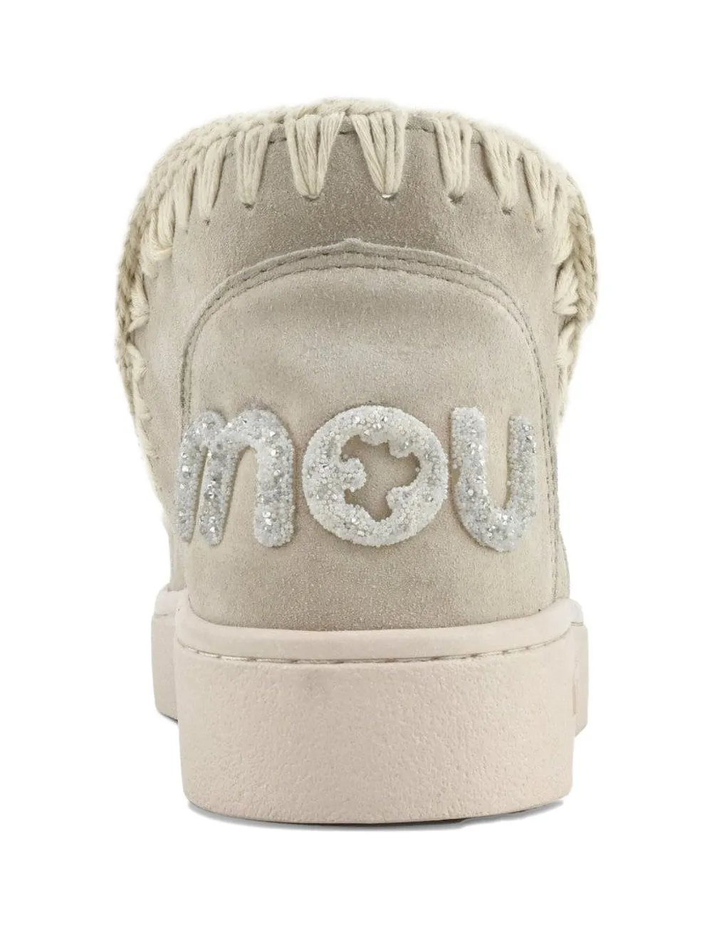 Mou stitching-detail suede sneakers Neutrals