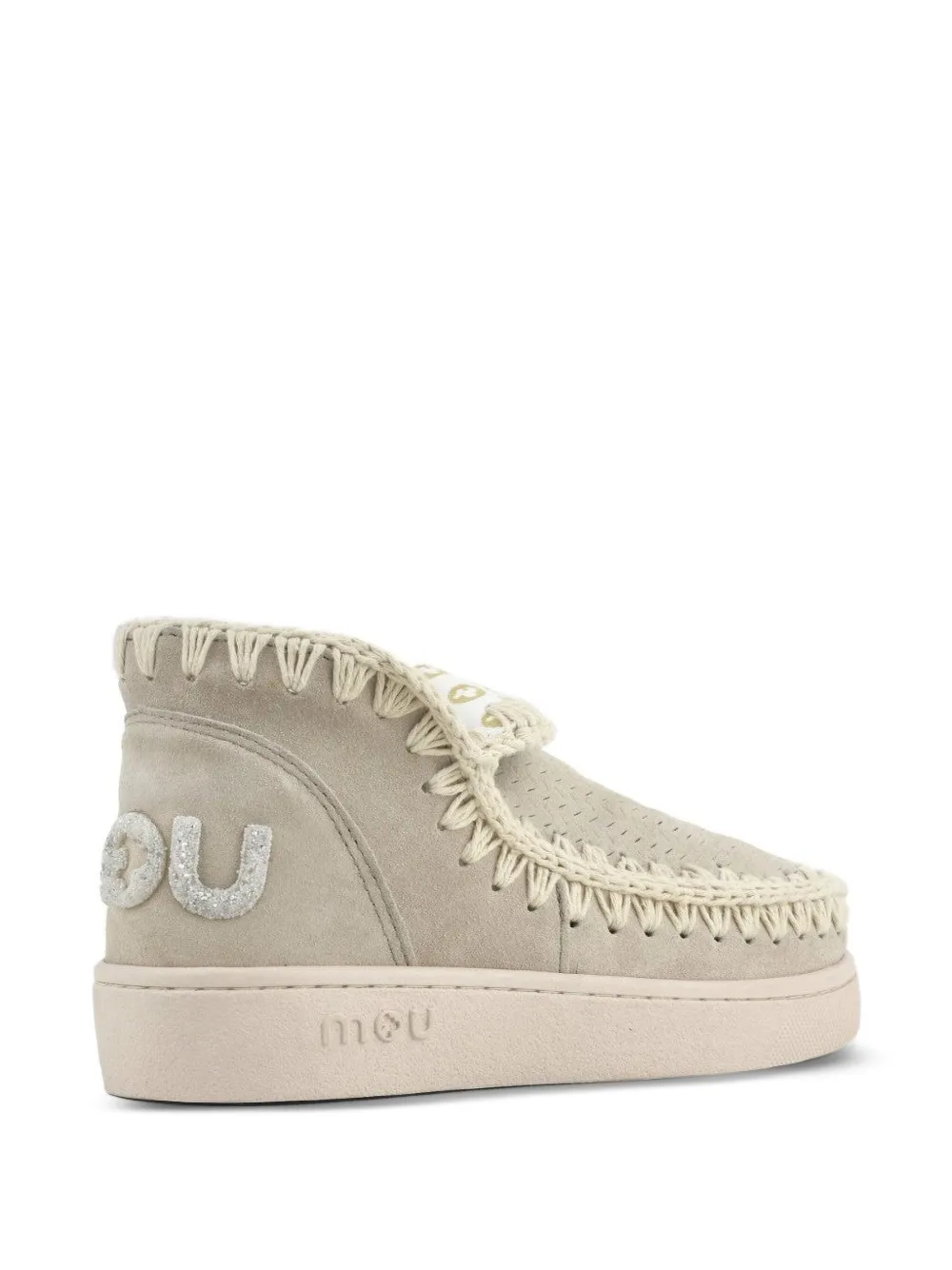 Mou Suède sneakers met stikseldetail Beige