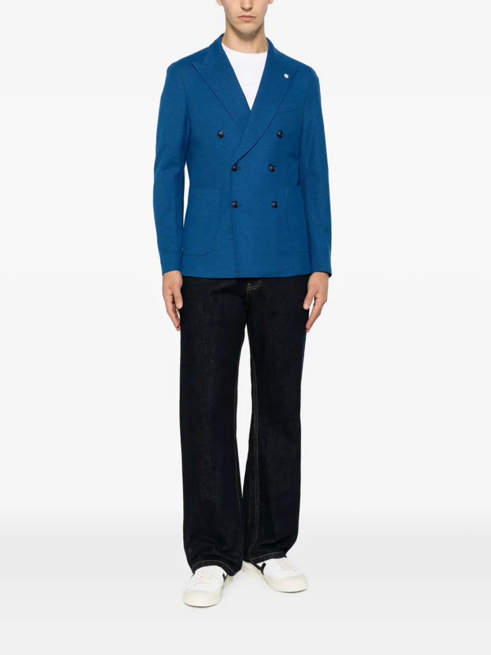 Manuel Ritz Blazer met dubbele rij knopen Blauw