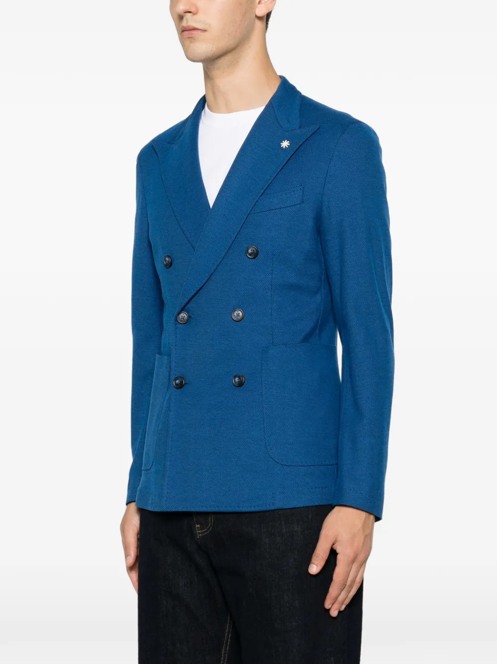 Manuel Ritz Blazer met dubbele rij knopen Blauw