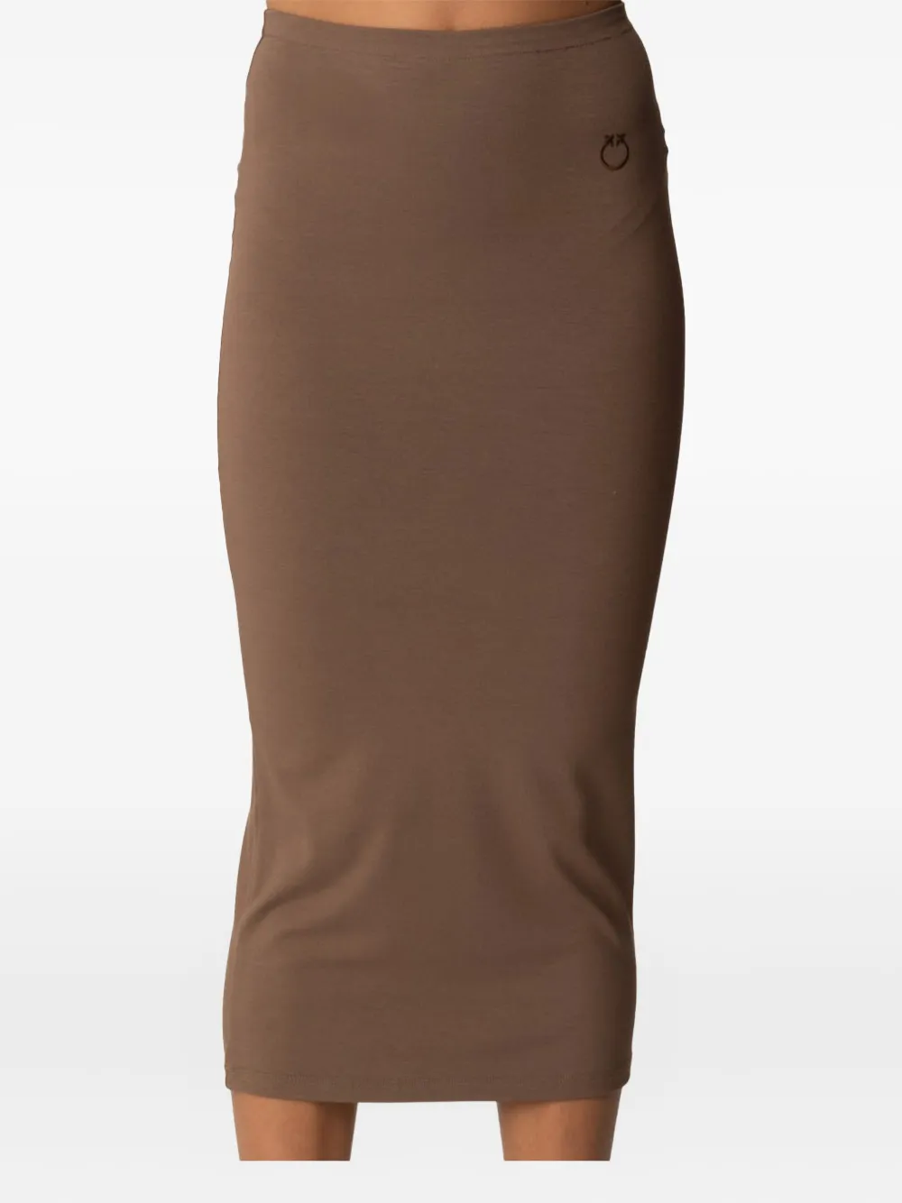 PINKO logo-embroidered midi skirt Bruin