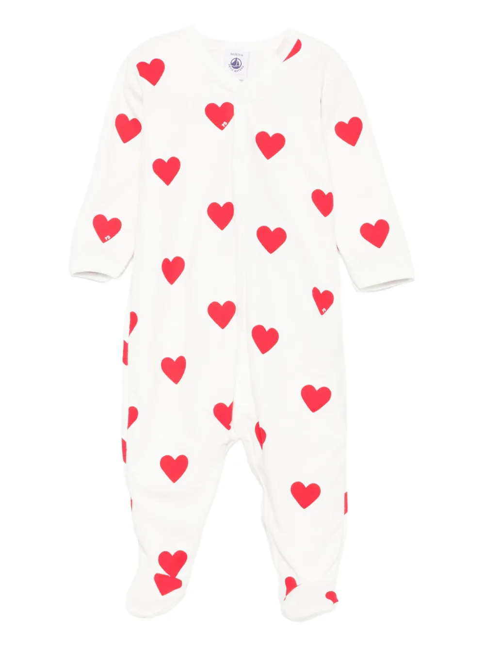 Petit Bateau heart-print romper | White | Image 1