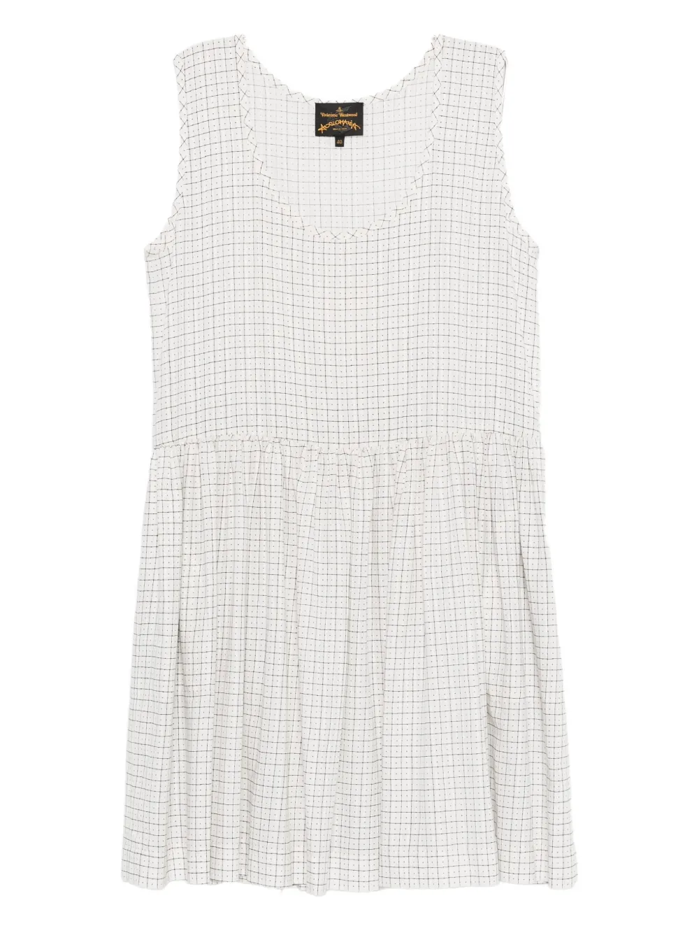 2020s grid-pattern sleeveless dress