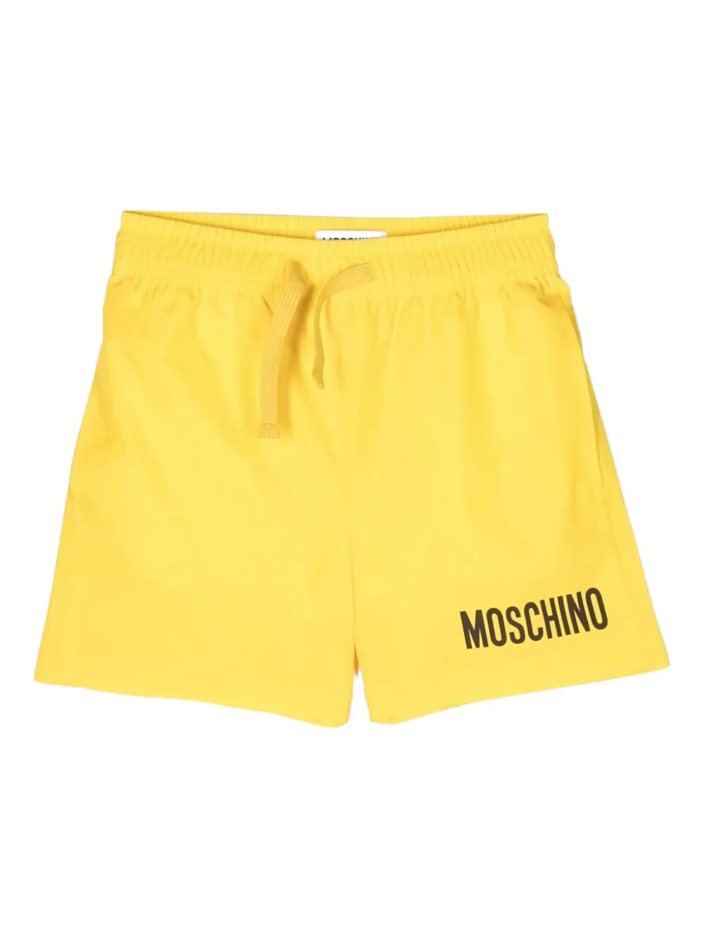 Moschino Kids Zwembroek met logoprint Geel