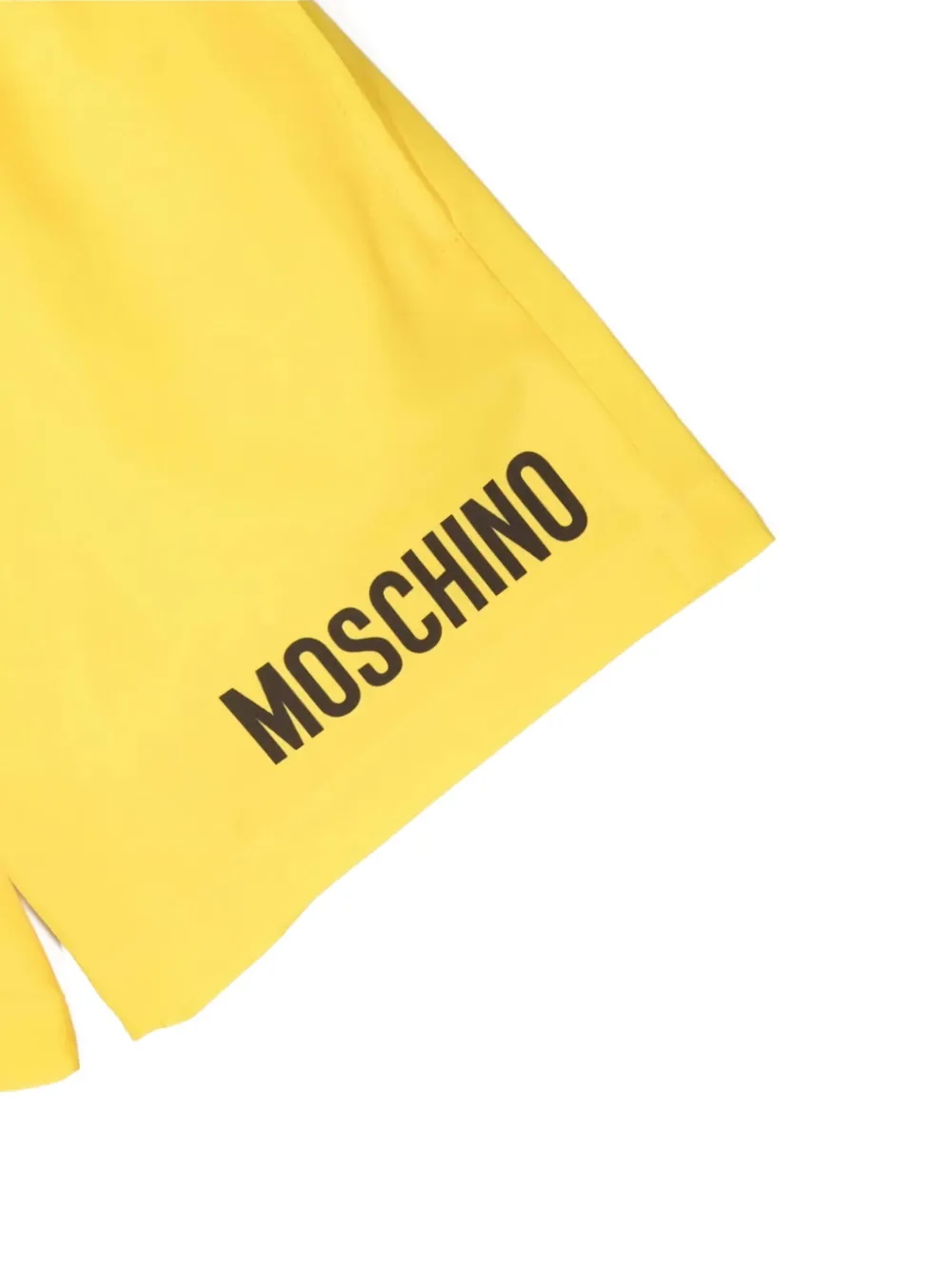 Moschino Kids Zwembroek met logoprint Geel
