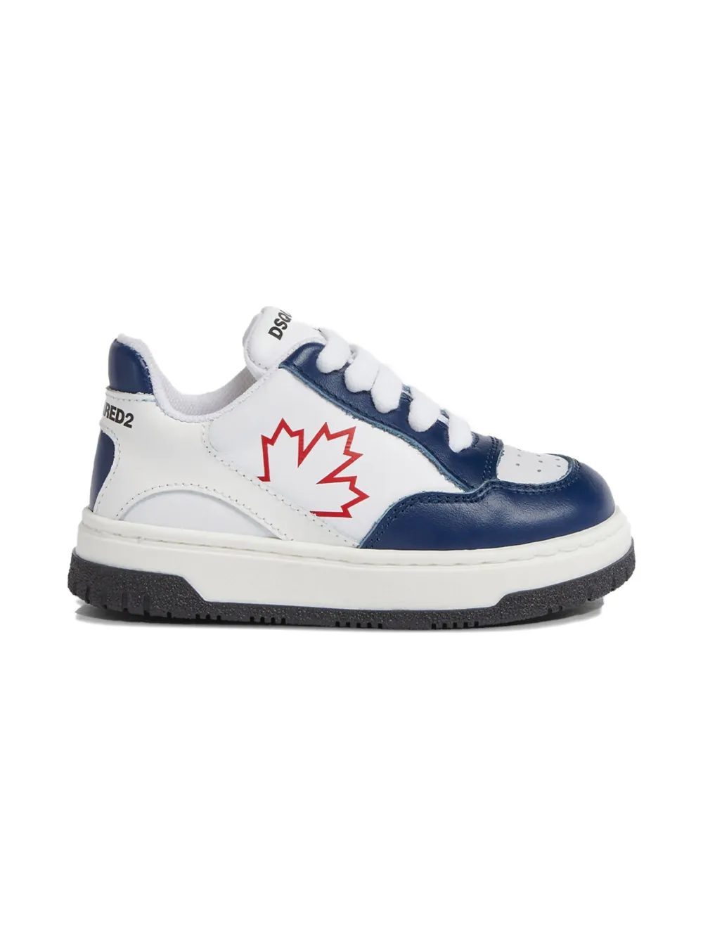 DSQUARED2 KIDS logo-print leather sneakers White