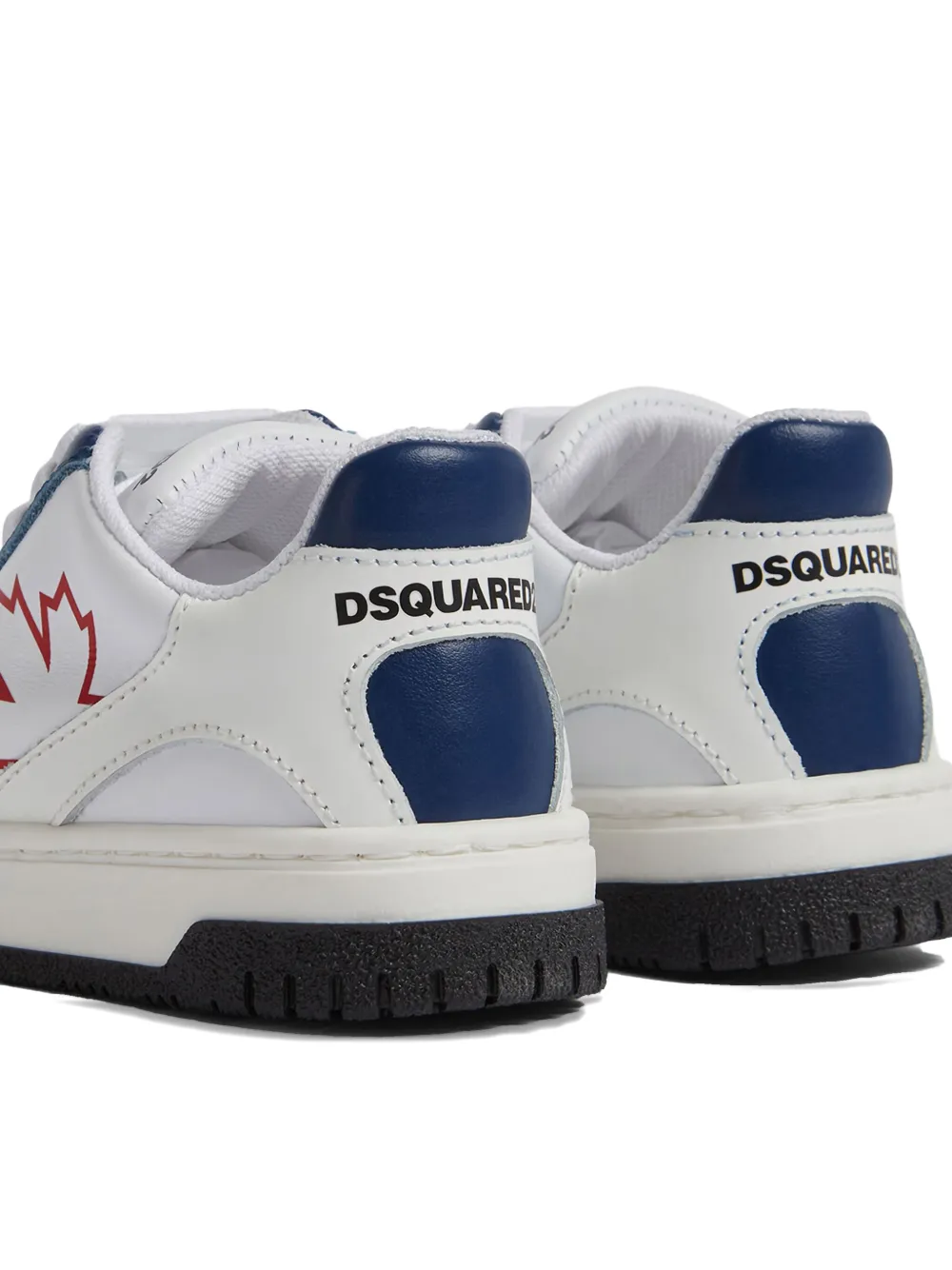 DSQUARED2 KIDS logo-print leather sneakers White