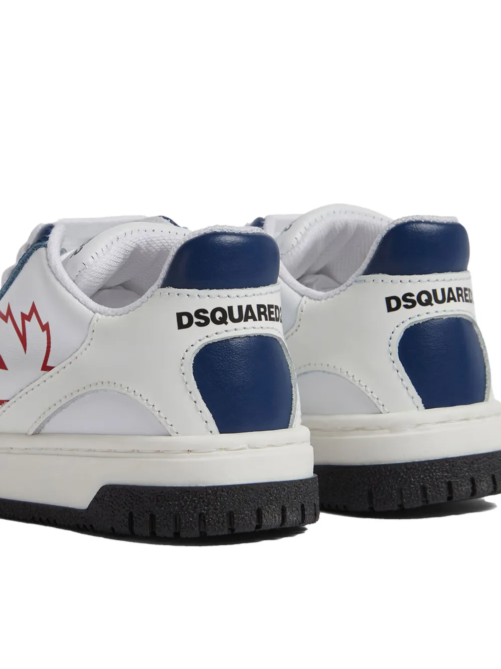 DSQUARED2 KIDS logo-print leather sneakers White